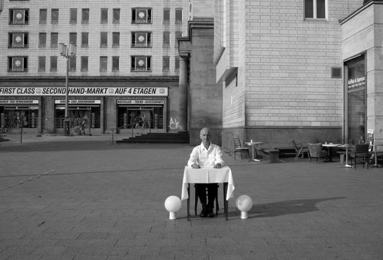 STEINE PLÄTZE ZEUGEN, intervention, Karl-Marx-Allee, Berlin, 2009, series of 10 fine art inkjet prints, 42 cm × 29,7 cm each 